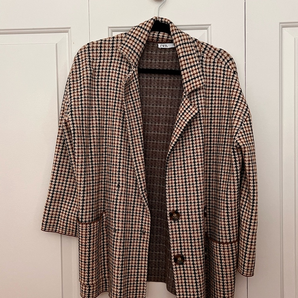 Zara Houndstooth Coat